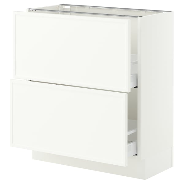 SEKTION / MAXIMERA Base cabinet with 2 drawers, white/Aspudden matte white, 30x15x30 "