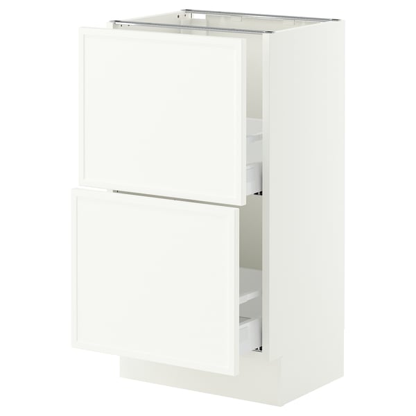 SEKTION / MAXIMERA Base cabinet with 2 drawers, white/Aspudden matte white, 18x15x30 "