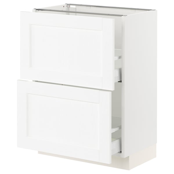 A white SEKTION kitchen cabinet with shaker-style doors and drawers. It a sleek, rectangular design with a modern look.