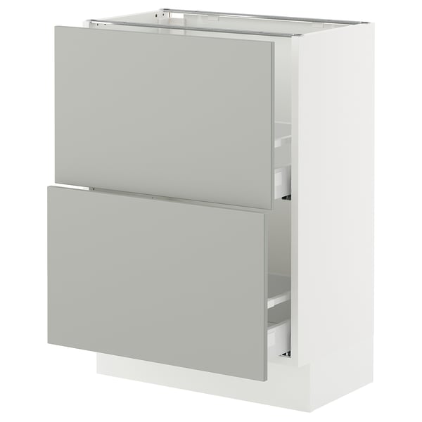 Ikea SEKTION kitchen cabinet in light grey, square shape, minimalist design.
