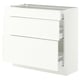 SEKTION / MAXIMERA Base cabinet with 3 drawers, white/Aspudden matte white, 36x15x30 "