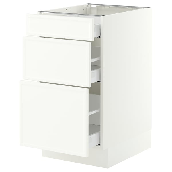 SEKTION / MAXIMERA Base cabinet with 3 drawers, white/Aspudden matte white, 18x24x30 "
