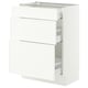 SEKTION / MAXIMERA Base cabinet with 3 drawers, white/Aspudden matte white, 24x15x30 "