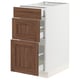 Ikea SEKTION kitchen cabinet, white base, walnut drawers.