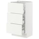 White SEKTION kitchen cabinet with three drawers.