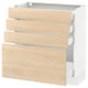 SEKTION kitchen unit - white & light wood, 4 drawers, modern design.