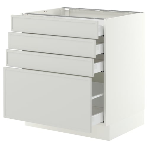 SEKTION / MAXIMERA Base cabinet with 4 drawers, white/Aspudden light gray, 30x24x30 "