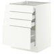 SEKTION / MAXIMERA Base cabinet with 4 drawers, white/Aspudden matte white, 24x24x30 "