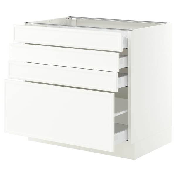 SEKTION / MAXIMERA Base cabinet with 4 drawers, white/Aspudden matte white, 36x24x30 "