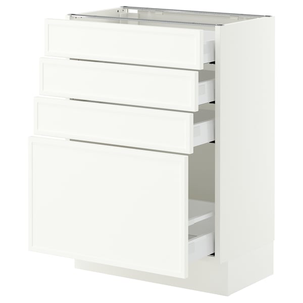 SEKTION / MAXIMERA Base cabinet with 4 drawers, white/Aspudden matte white, 24x15x30 "