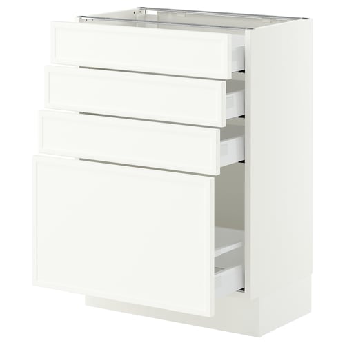 SEKTION / MAXIMERA Base cabinet with 4 drawers, white/Aspudden matte white, 24x15x30 "