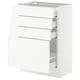 SEKTION / MAXIMERA Base cabinet with 4 drawers, white/Aspudden matte white, 24x15x30 "