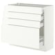 SEKTION / MAXIMERA Base cabinet with 4 drawers, white/Aspudden matte white, 36x15x30 "