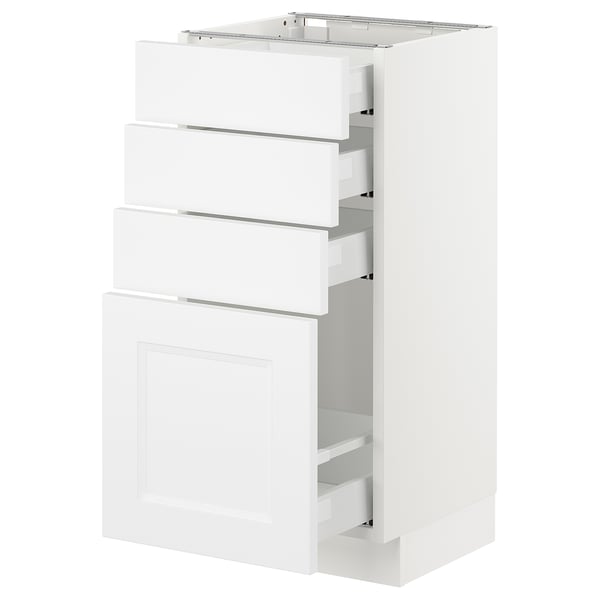 SEKTION / MAXIMERA Base cabinet with 4 drawers, white/Axstad matte white, 15x15x30 "