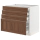 Ikea SEKTION kitchen cabinet with walnut drawers.