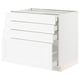 SEKTION white kitchen storage unit with four drawers and a cabinet, sleek modern design.