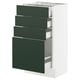 SEKTION kitchen unit, white & dark green, modern design, four drawers.