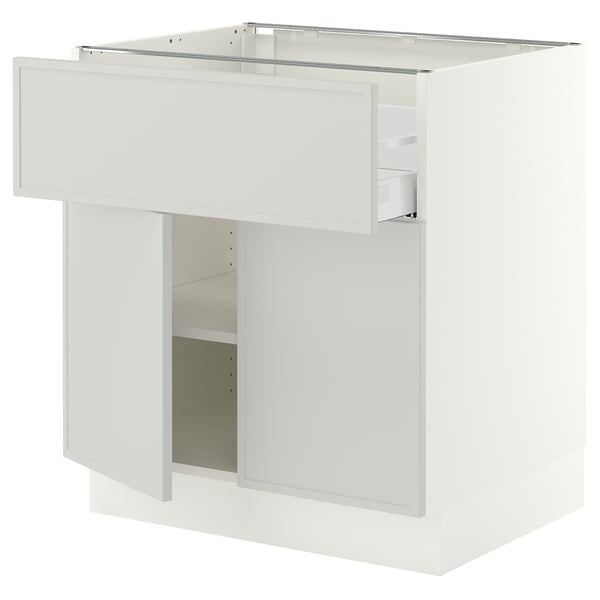 SEKTION / MAXIMERA Base cabinet with drawer/2 doors, white/Aspudden light gray, 30x24x30 "