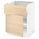 SEKTION kitchen cabinet in white and light ash. One drawer and two shelves.
