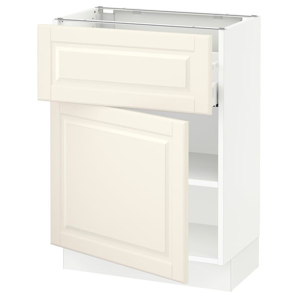 SEKTION kitchen cabinet, off-white, classic design. Adjustable shelves, full-extension drawer with dampers.