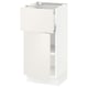 An ikea SEKTION white kitchen cabinet with a veddinge design, featuring smooth surfaces and clean lines.