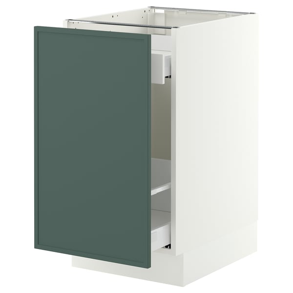SEKTION / MAXIMERA Base cabinet with pull-out storage, white/Aspudden dark gray-green, 18x24x30 "