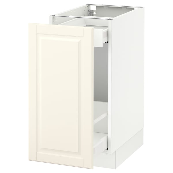 SEKTION off-white kitchen cabinet, rectangular, traditional style with bevelled door edges.