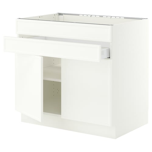 SEKTION / MAXIMERA Base cb f cktp/2 drs/2 frnt/1 drwr, white/Aspudden matte white, 36x24x30 "