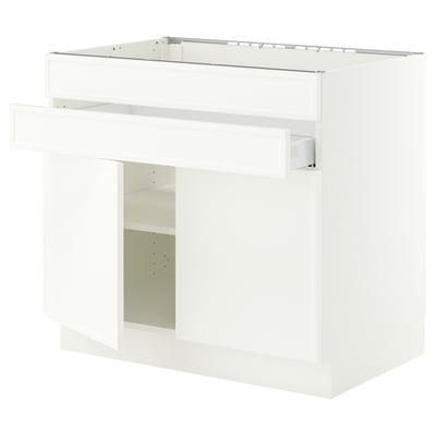 SEKTION / MAXIMERA Base cb f cktp/2 drs/2 frnt/1 drwr, white/Aspudden matte white, 36x24x30 "