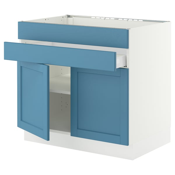 SEKTION / MAXIMERA Base cb f cktp/2 drs/2 frnt/1 drwr, white/Lerhyttan blue, 36x24x30 "