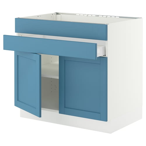 SEKTION / MAXIMERA Base cb f cktp/2 drs/2 frnt/1 drwr, white/Lerhyttan blue, 36x24x30 "