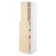 The SEKTION kitchen cabinet with light ash wood doors. The cabinet is tall and two adjustable shelves behind the doors.