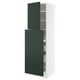 SEKTION green-white kitchen cabinet, tall, modern design with adjustable shelves and dampers.