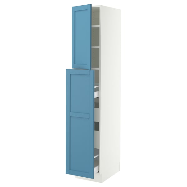 SEKTION / MAXIMERA Hc w p-o func 1dr/4drw, white/Lerhyttan blue, 15x24x80 "