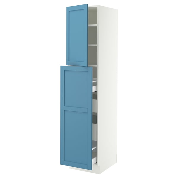 SEKTION / MAXIMERA Hc w p-o func 1dr/4drw, white/Lerhyttan blue, 18x24x80 "