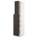 Ikea SEKTION kitchen unit with dark brown sinarp doors and white frame.