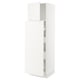 Ikea SEKTION white kitchen cabinet with shelves, sleek design.