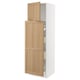 SEKTION white & oak kitchen cabinet with adjustable shelves and pull-out drawers.