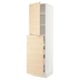 SEKTION kitchen unit, light ash, white & wood, tall, adjustable shelves, soft-close doors & drawers.