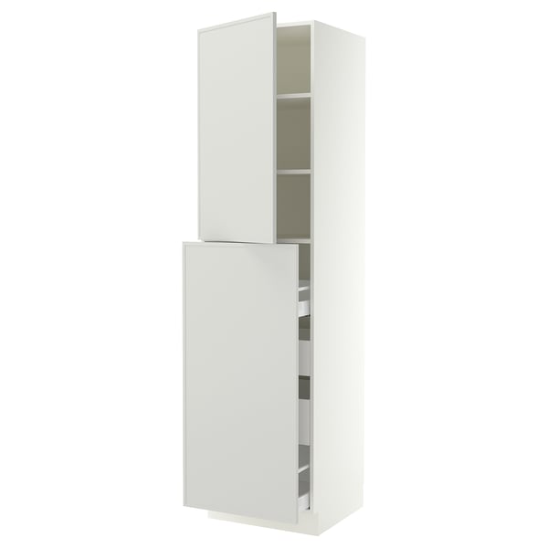 SEKTION / MAXIMERA Hc w p-o func 4drw/1dr/2shlv, white/Aspudden light gray, 24x24x90 "