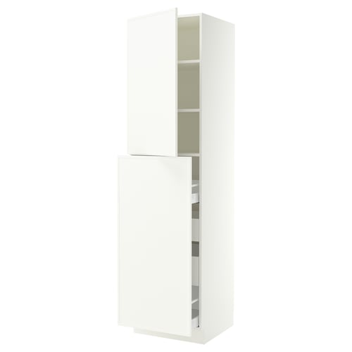 SEKTION / MAXIMERA Hc w p-o func 4drw/1dr/2shlv, white/Aspudden matte white, 24x24x90 "