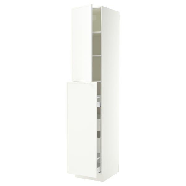 SEKTION / MAXIMERA Hc w p-o func 4drw/1dr/2shlv, white/Aspudden matte white, 18x24x90 "