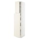 An off-white SEKTION kitchen cabinet with adjustable shelves and soft-closing drawers. It has a sleek design with bevelled edges.