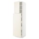 White SEKTION kitchen cabinet with bevelled edges, open doors, and drawers.