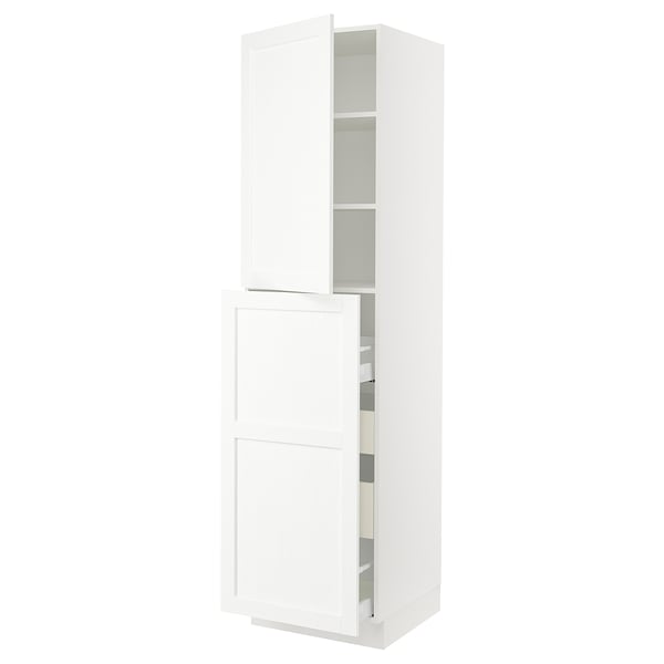 White SEKTION kitchen cabinet, modern design with stackable doors.