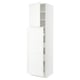 White kitchen cabinet with adjustable shelves and soft-closing doors.
