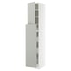 SEKTION kitchen cabinet in light grey with adjustable shelves and soft-closing hinges.