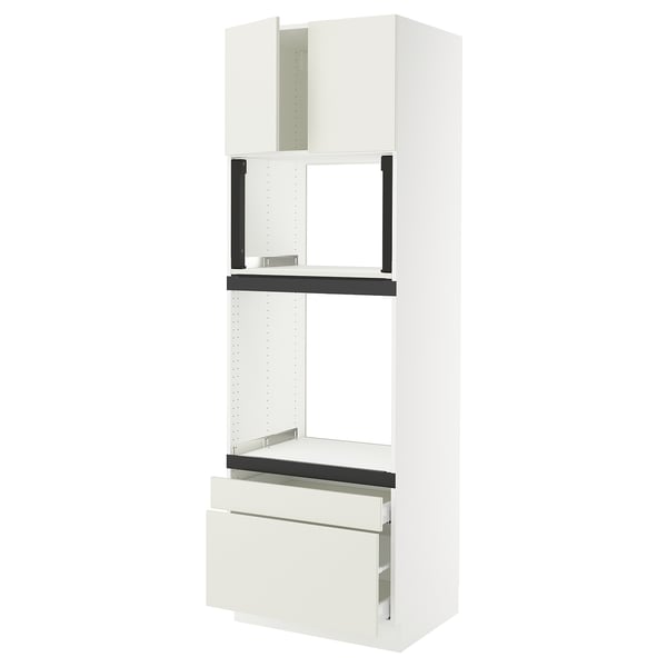 The SEKTION kitchen cabinet in white with a sleek design, featuring smooth surfaces and a modern look.