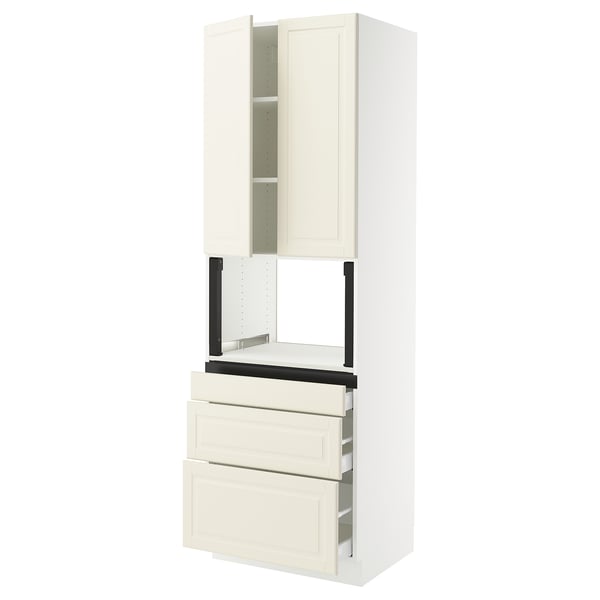 Off-white SEKTION kitchen unit with storage drawers and shelves.