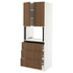 SEKTION kitchen unit, walnut-brown, white, rectangular with drawers and shelves.